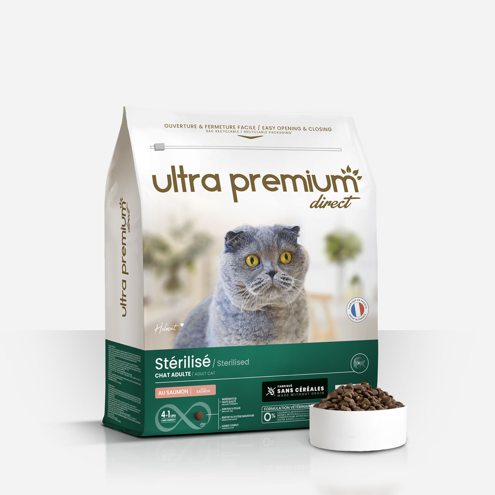 Ultra Premium Direct Croquettes Chat Stérilisé Saumon Sans Céréales